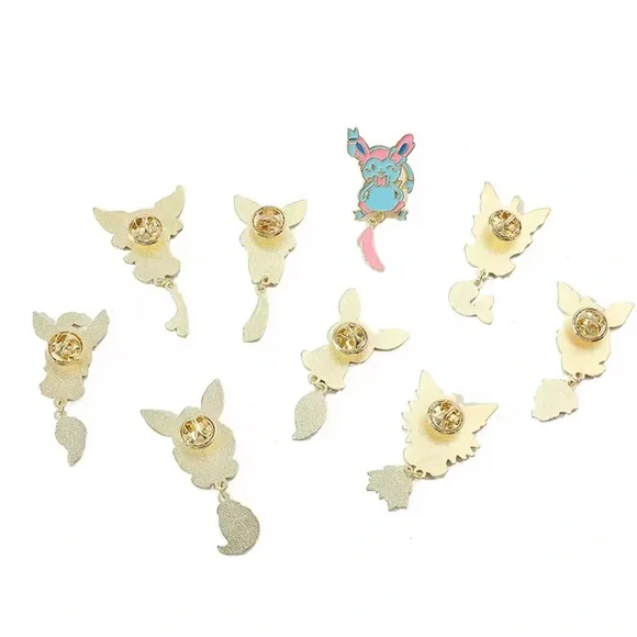 3 For $35 Pokemon Espeon Eeveelution Enameled Pin Brooch Hanging Moving Tail - Picture 7 of 12